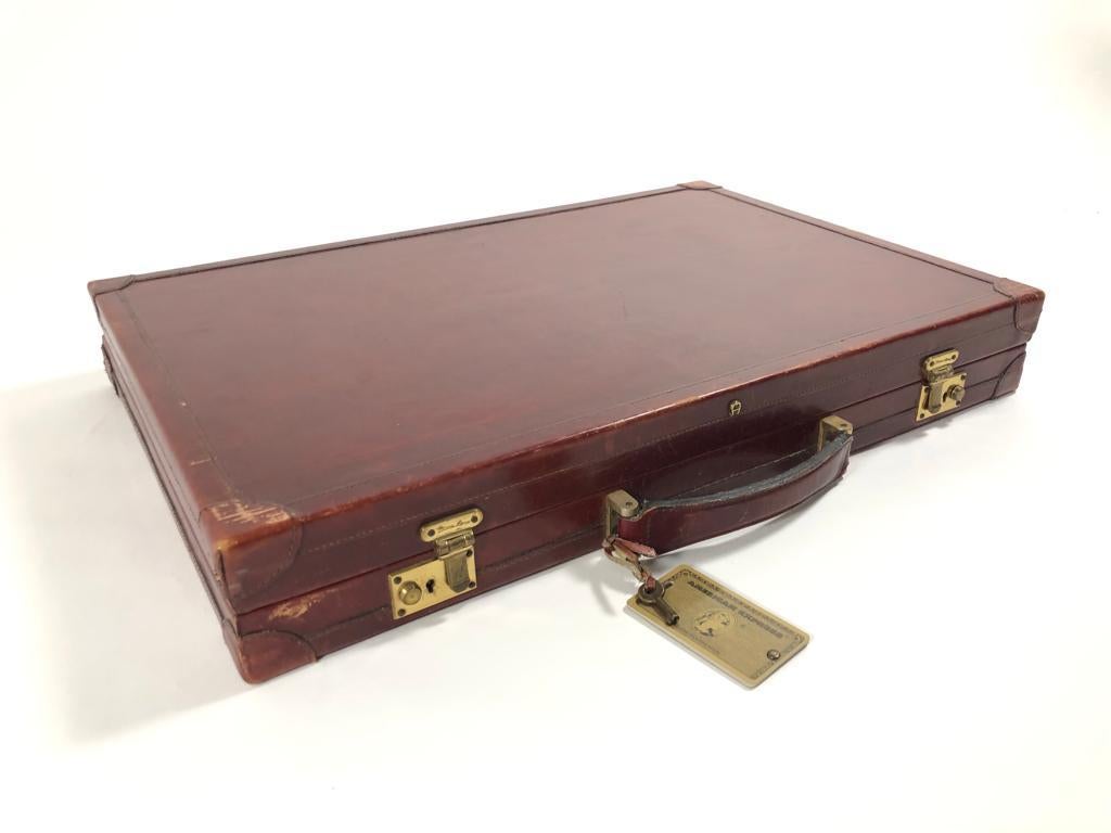 Mint Vintage 1970 Backgammon Rare Etienne Aigner Handmade Soft Leather Set 10