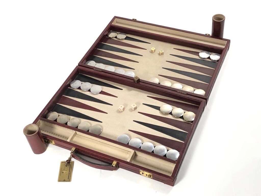 French Mint Vintage 1970 Backgammon Rare Etienne Aigner Handmade Soft Leather Set