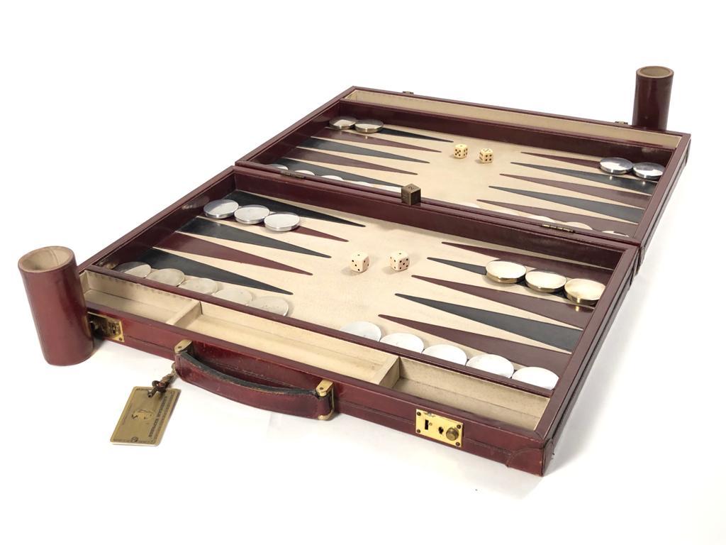 Mint Vintage 1970 Backgammon Rare Etienne Aigner Handmade Soft Leather Set In Good Condition In Vis, NL