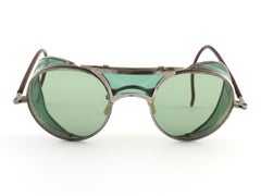 Mint Vintage Bausch & Lomb Goggles Green Steampunk 50s Collector Item Sunglasses
