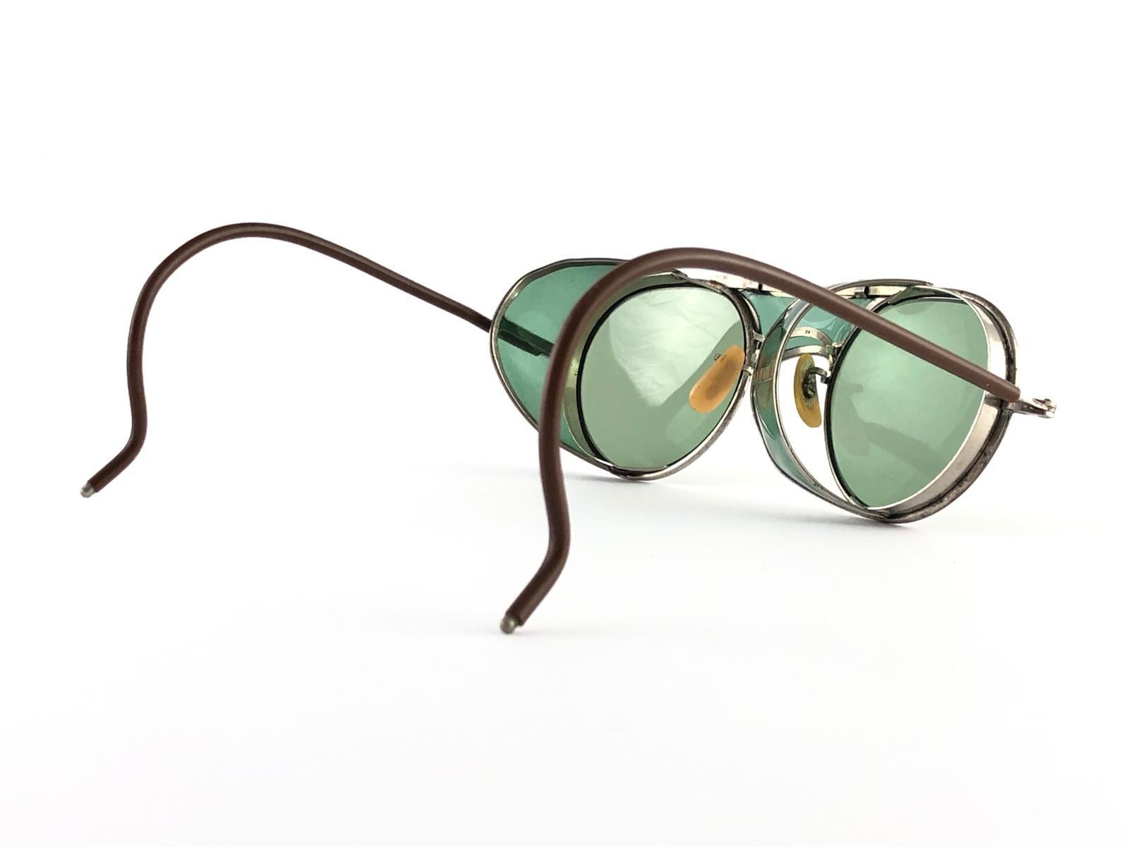 Mint Mint Vintage Bausch & Lomb Goggles Grün Steampunk 50s Sammlerstück Sonnenbrille im Zustand „Neu“ im Angebot in Baleares, Baleares