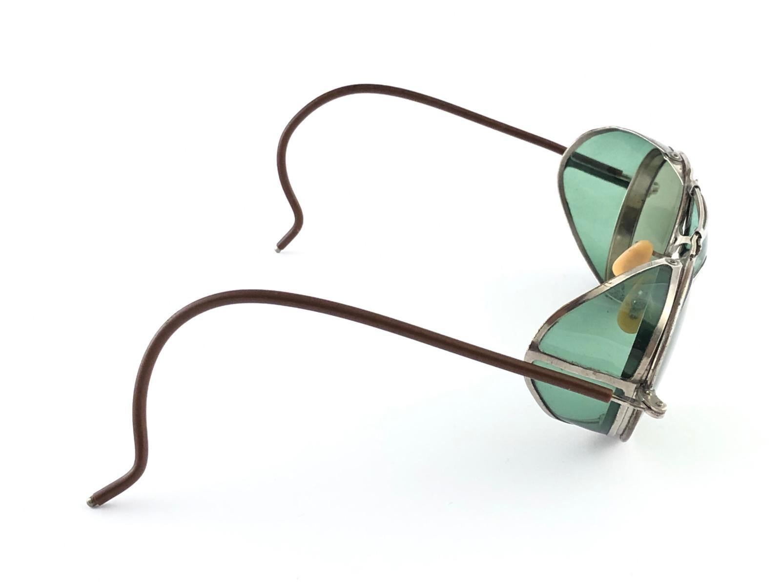 Mint Mint Vintage Bausch & Lomb Goggles Grün Steampunk 50s Sammlerstück Sonnenbrille im Angebot 3