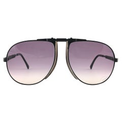 Mint Used Bogner By Eschenbach 7001 Large Black Matte Roger Moore  Sunglasses