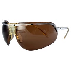 Mint Vintage Brevet Baruffaldi Silver  Rimless Wrap Frame Sunglasses 60s Italy
