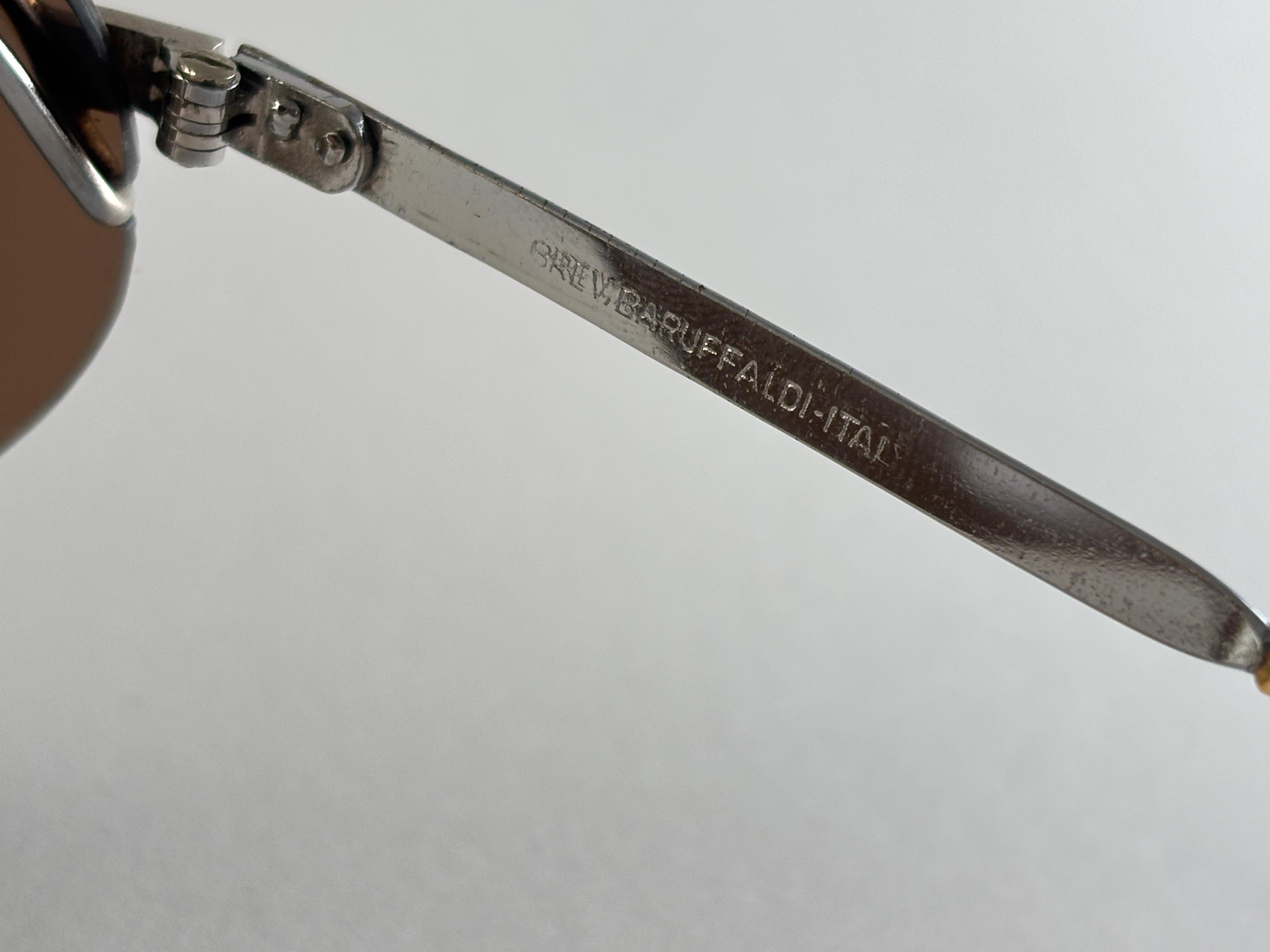 Brevete Baruffaldi d'argento, d'epoca e di zecca  Occhiali da sole con montatura avvolgente senza montatura 60s Italy In condizioni buone in vendita a Baleares, Baleares