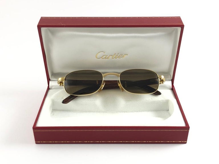 Vintage cartier wood sunglasses cheap