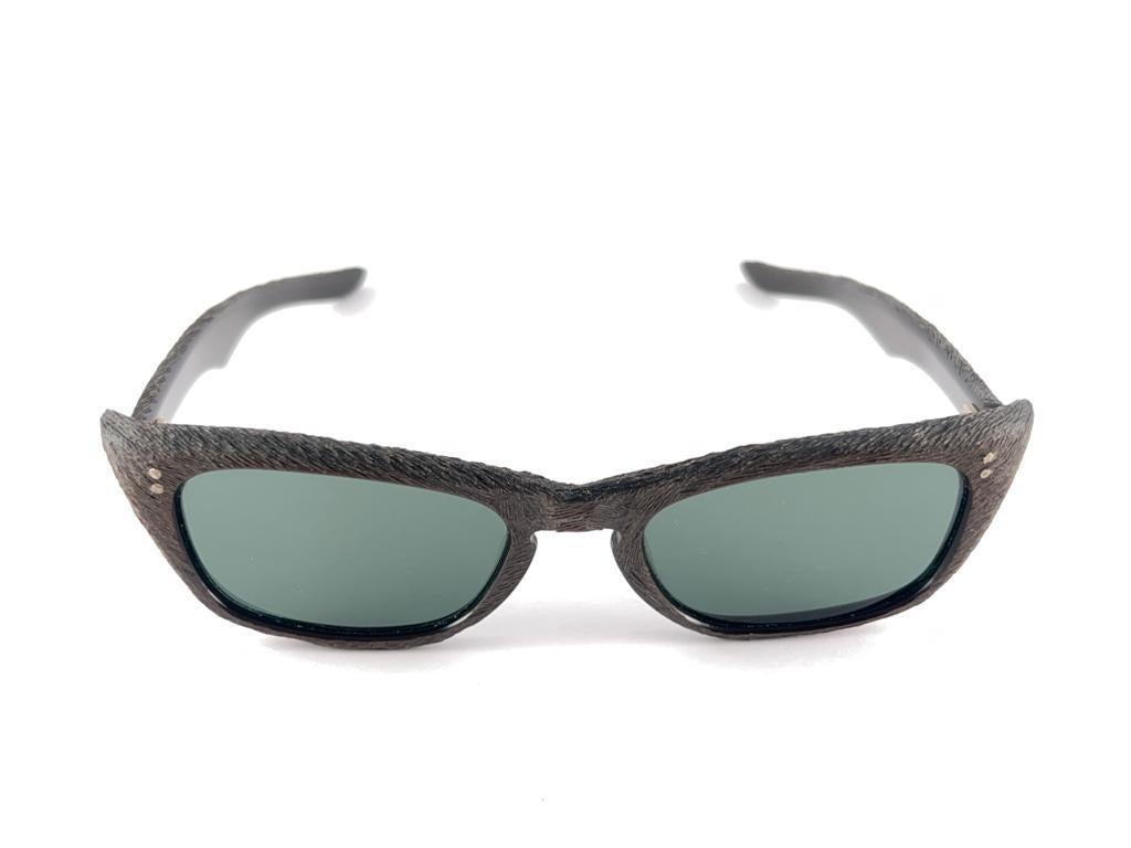 Mint Vintage Champuix Oversized Brown Frame Sunglasses 1960's Made In France en vente 2