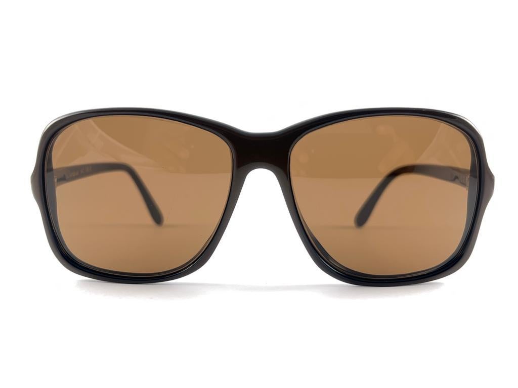 Mint Vintage Champuix Oversized Brown Frame Sunglasses 1970's Made In France en vente 5