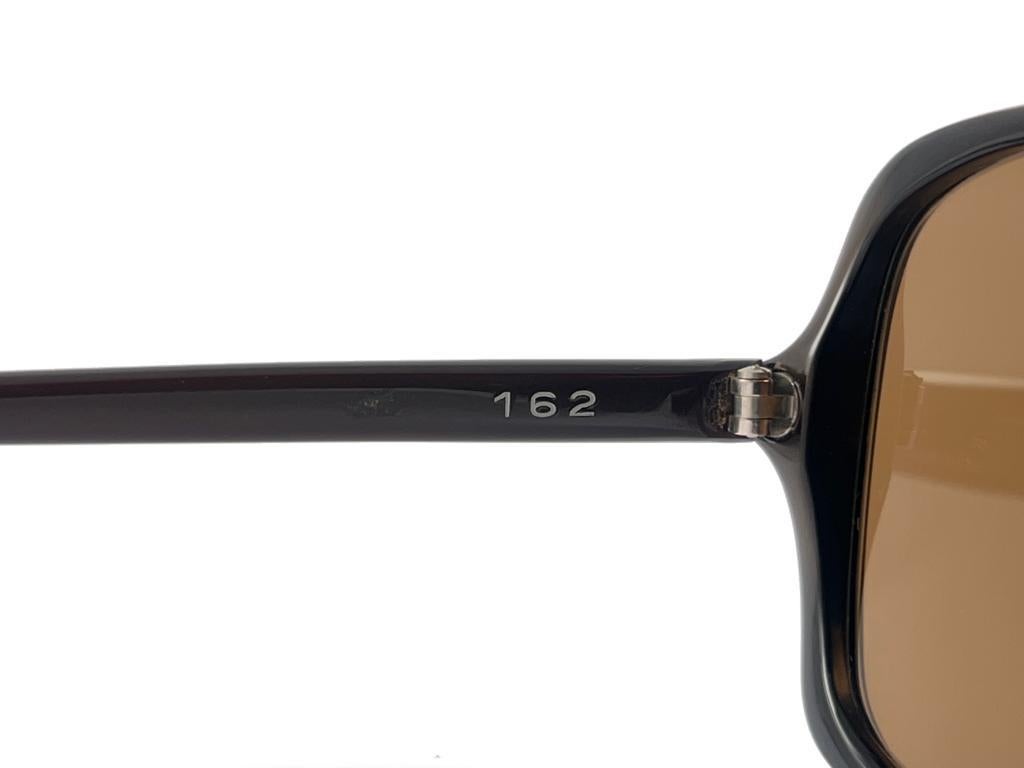 Mint Vintage Champuix Oversized Brown Frame Sunglasses 1970's Made In France en vente 2