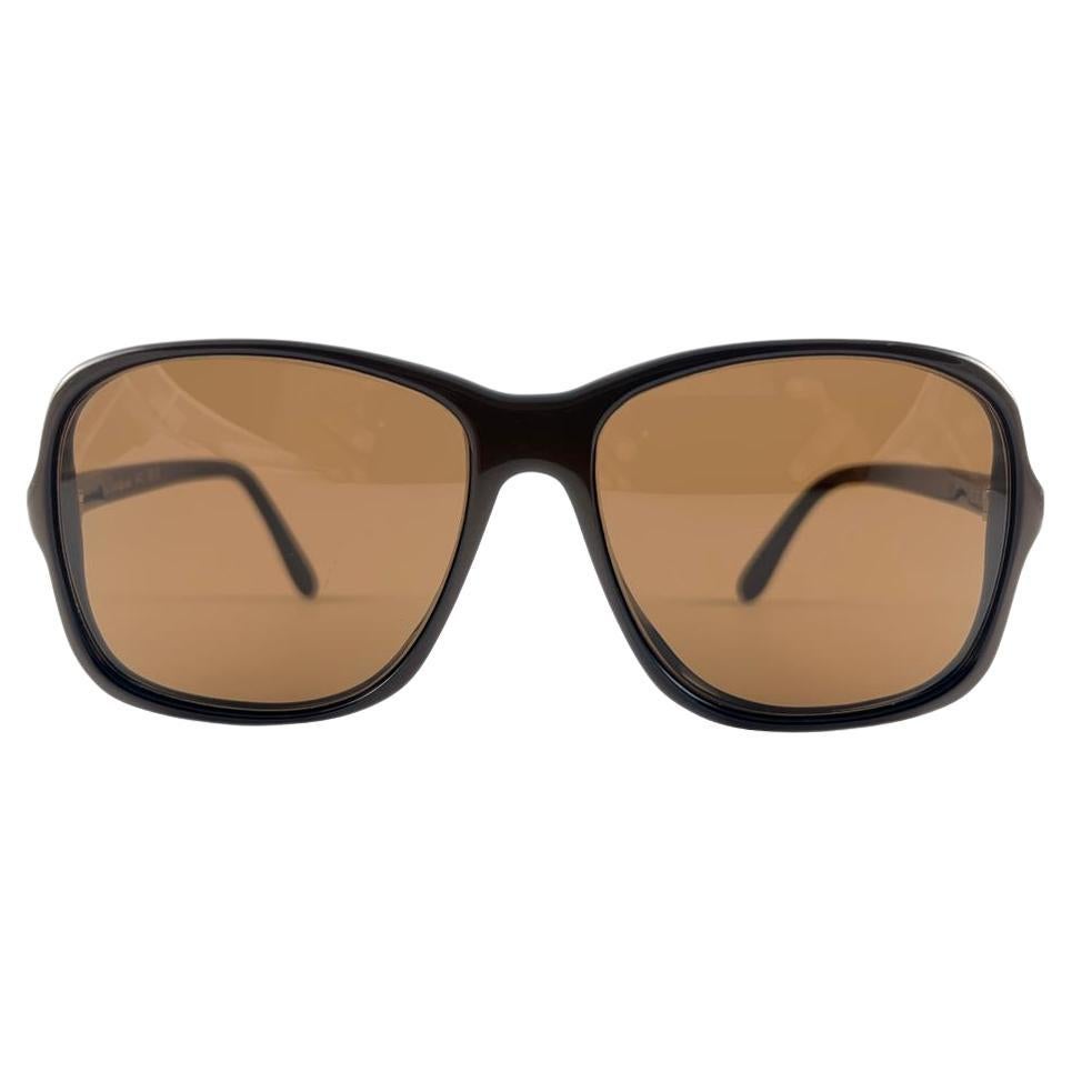 Mint Vintage Champuix Oversized Brown Frame Sunglasses 1970's Made In France en vente