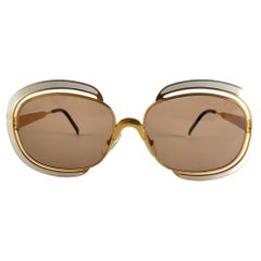 Mint Vintage Christian Dior Gold & Beige Sunglasses Made in Austria