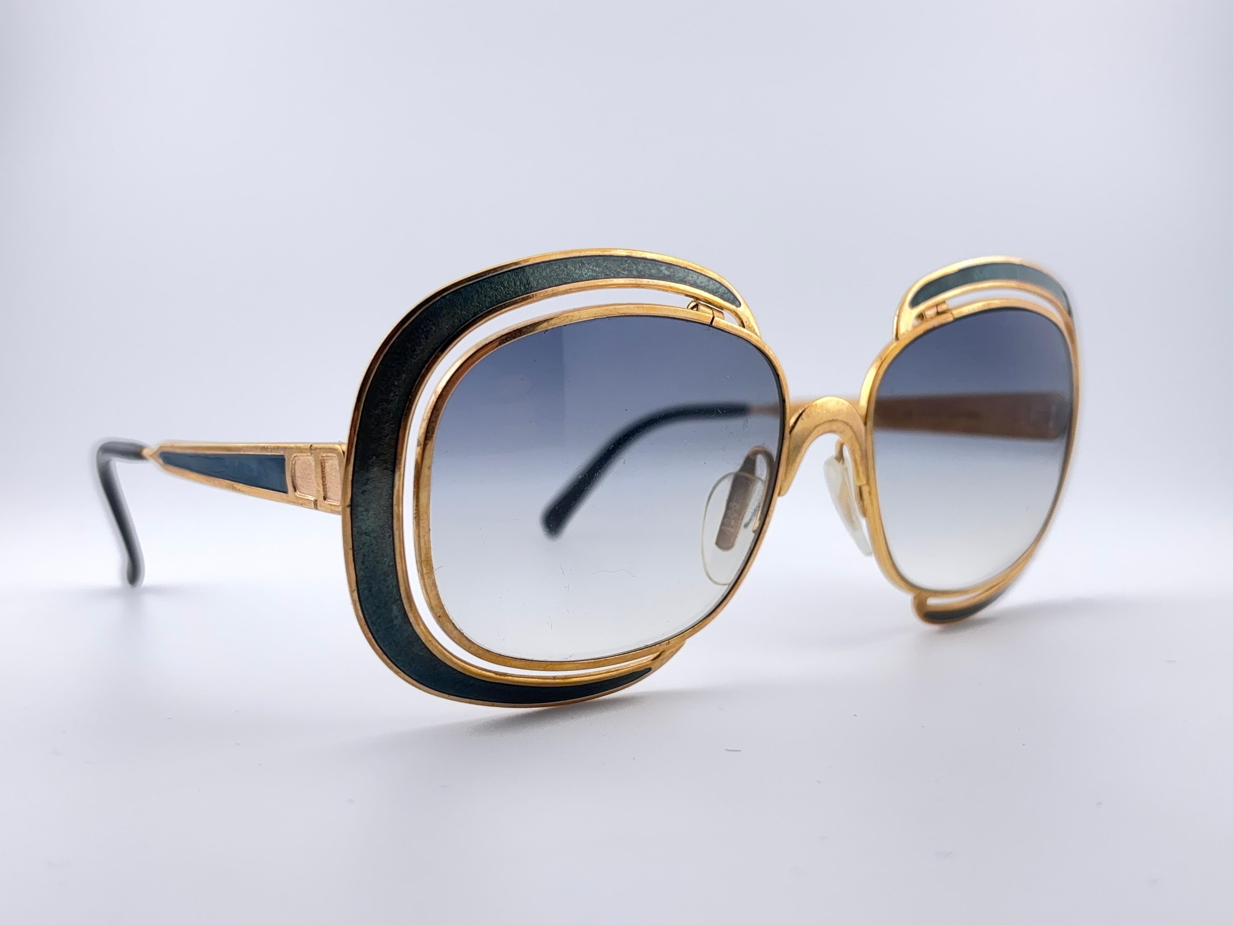 Occhiali da sole d'epoca Christian Dior Gold & Greene Made in Austria in vendita 1