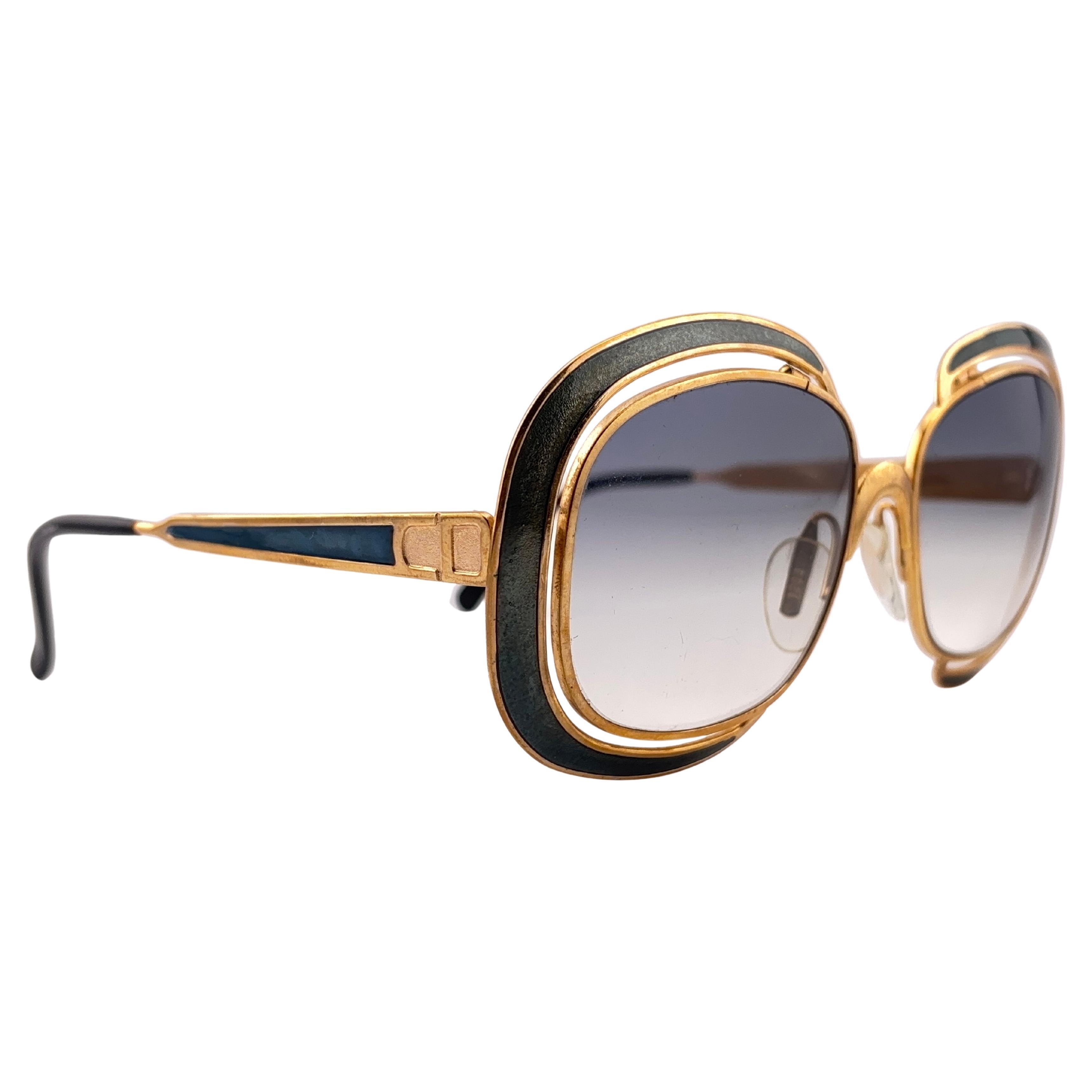 Antiguas gafas de sol Christian Dior doradas y verdes Made in Austria