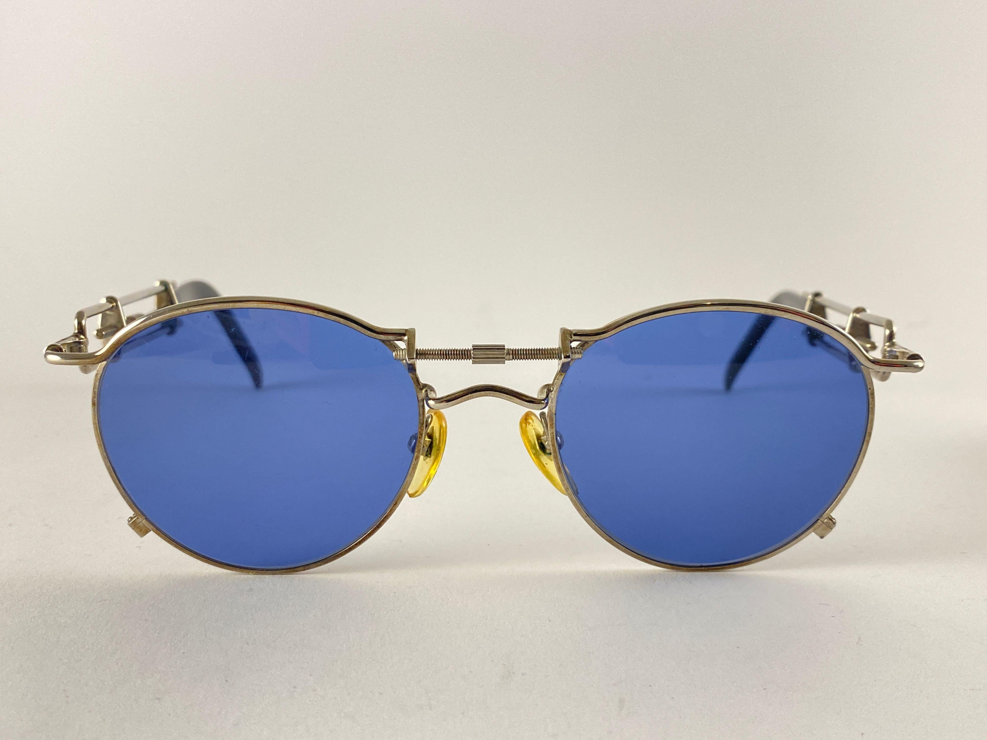 Mint Vintage Jean Paul Gaultier 56 0174 Runde graue Lens 1990er Sonnenbrille Japan (Grau)