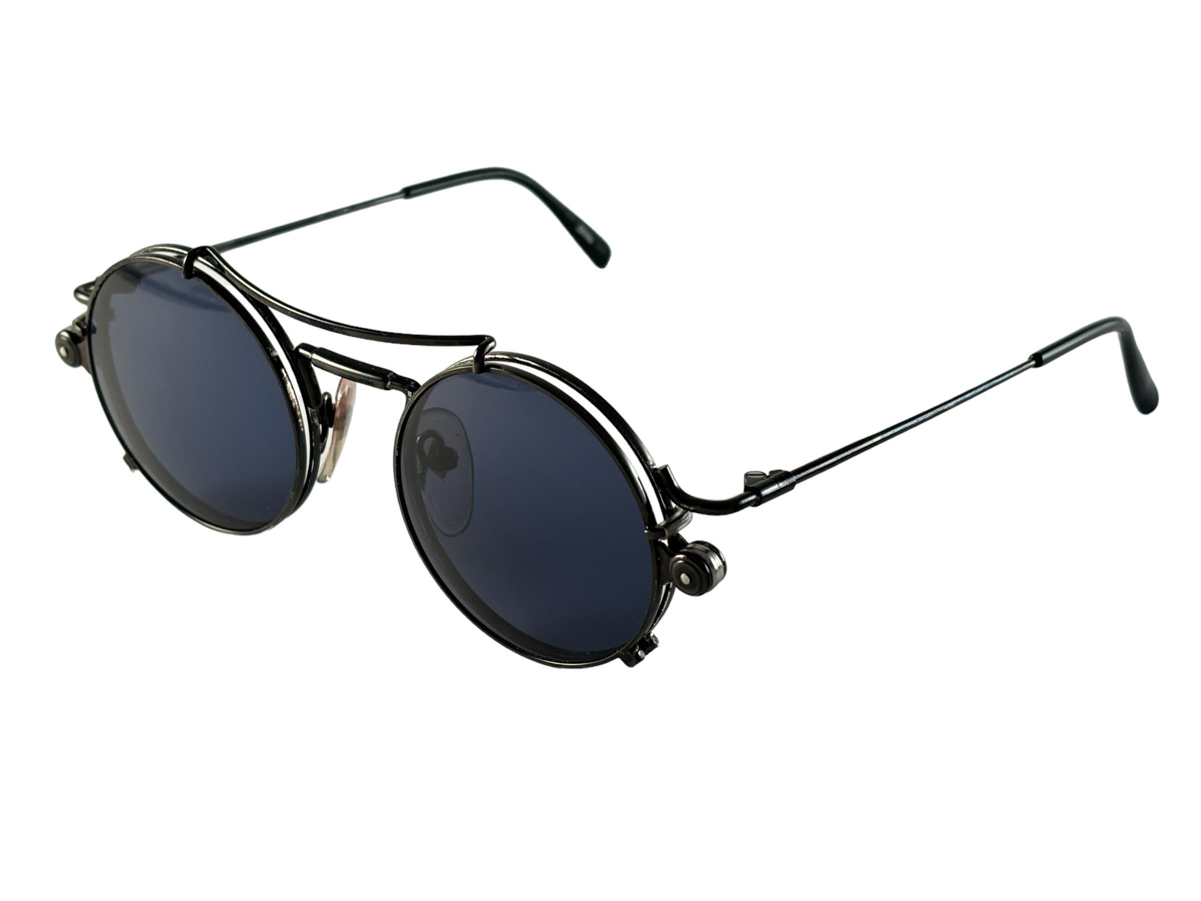 Mint Vintage Jean Paul Gaultier 56 9173 Removable Clip Sunglasses 1990 Japan For Sale 1