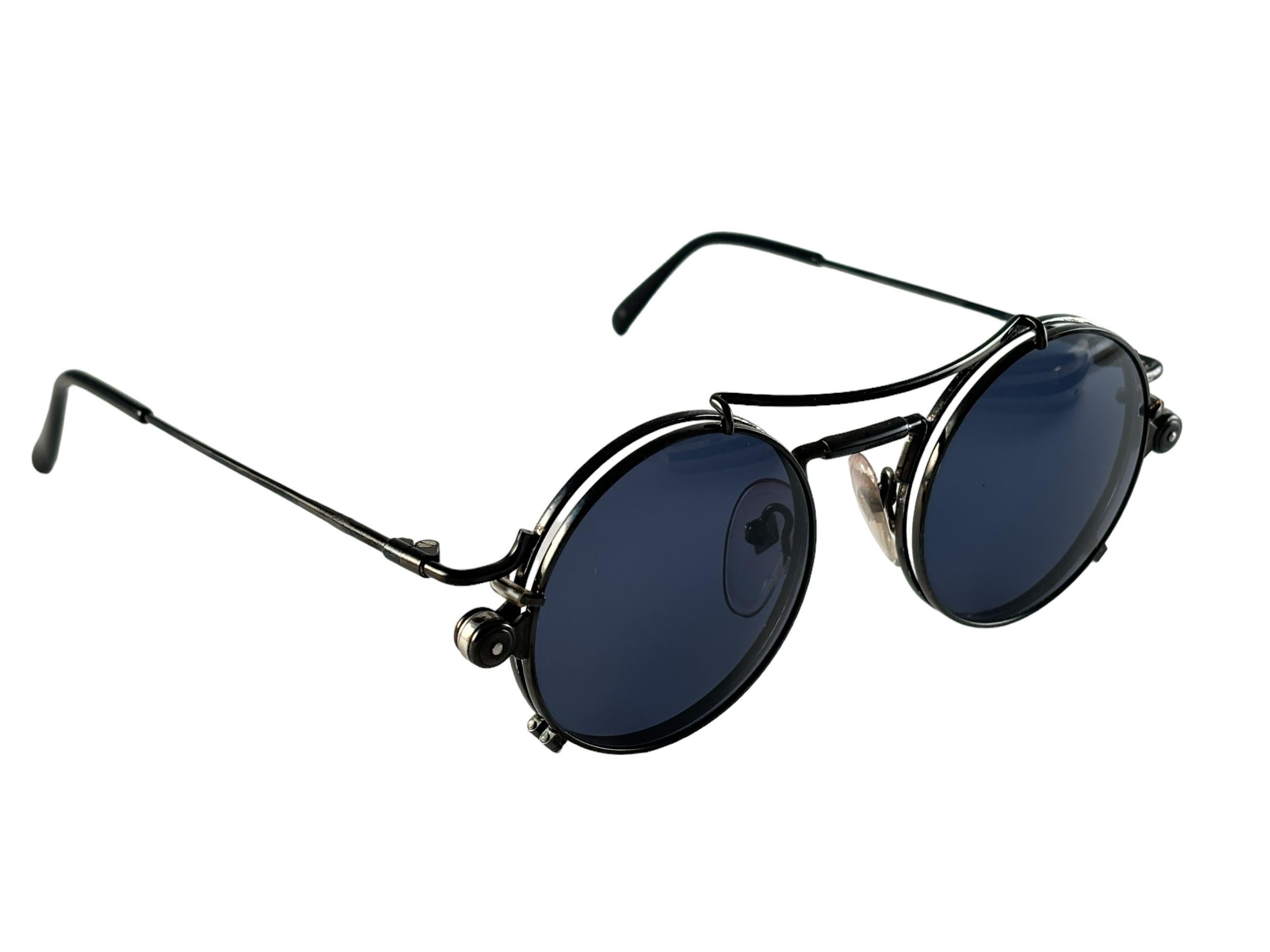 Mint Vintage Jean Paul Gaultier 56 9173 Removable Clip Sunglasses 1990 Japan For Sale 3
