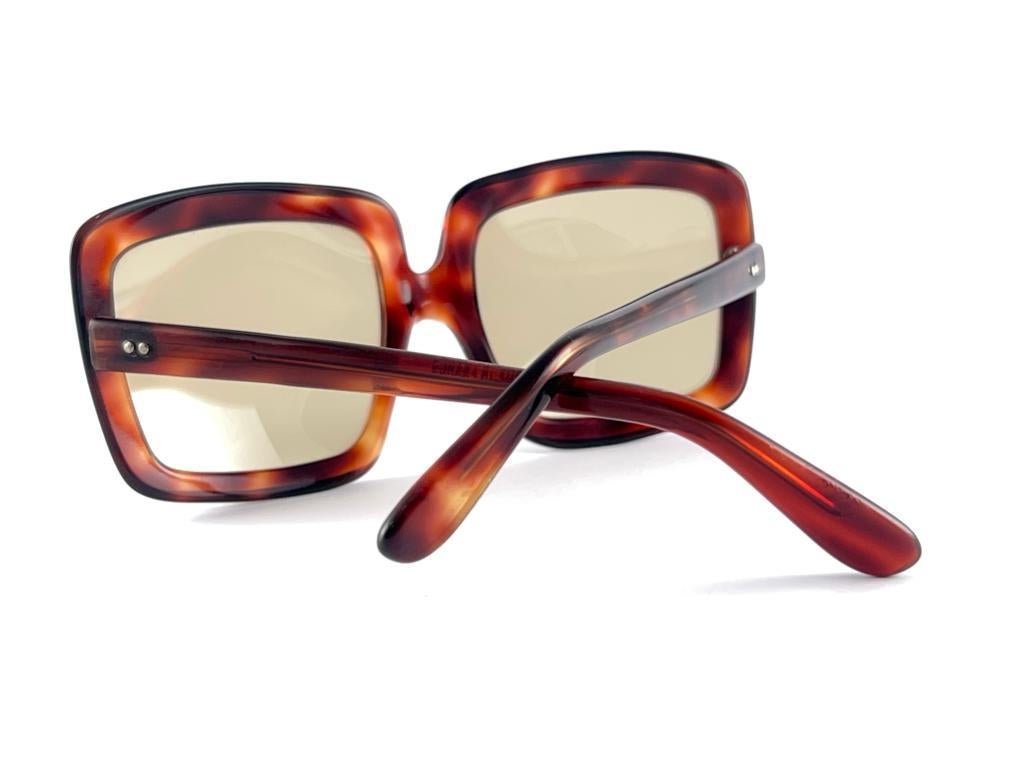 Mint Vintage Joseph Magnin Quadratische Schildpatt-Sonnenbrille 70er Jahre Hergestellt in Frankreich im Angebot 6