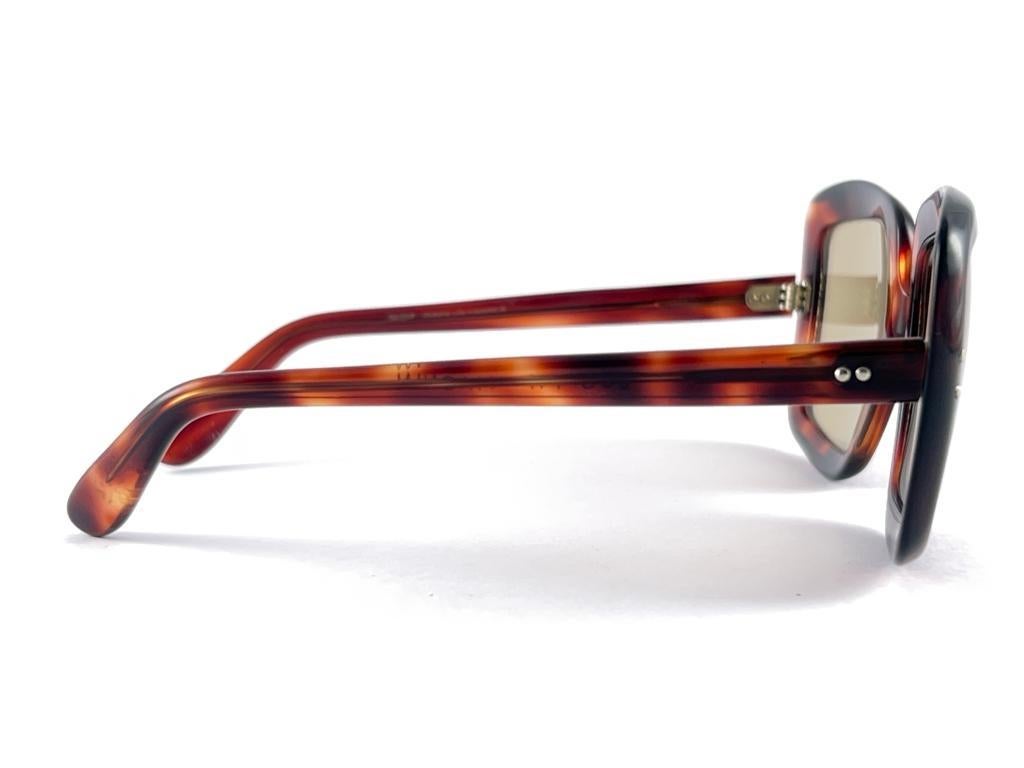 Mint Vintage Joseph Magnin Square Tortoise Sunglasses 70'S Made in France  For Sale 1