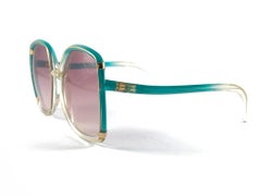 Mint Vintage Leonard Butterfly Translucent Turquoise Frame Sunglasses 70S France