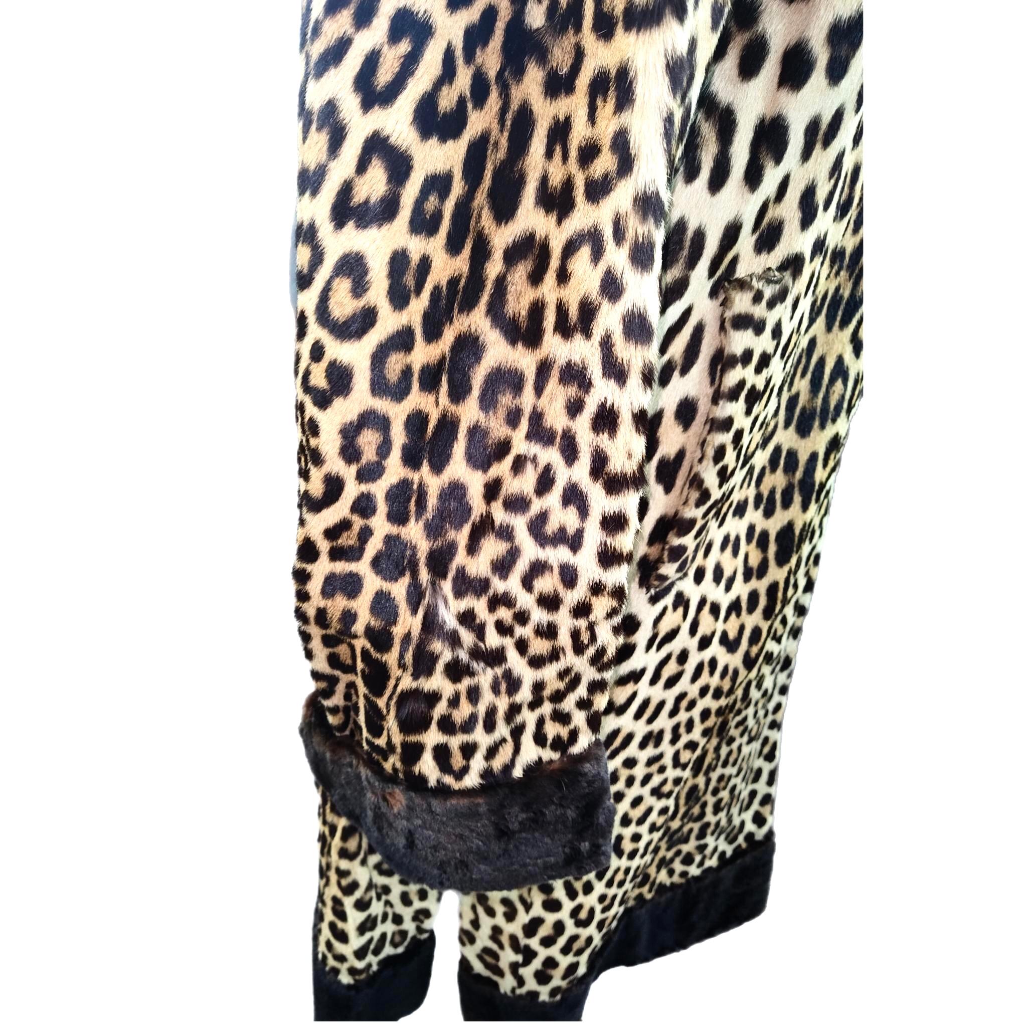 Mint Vintage Leopard fur coat size 10 For Sale 3