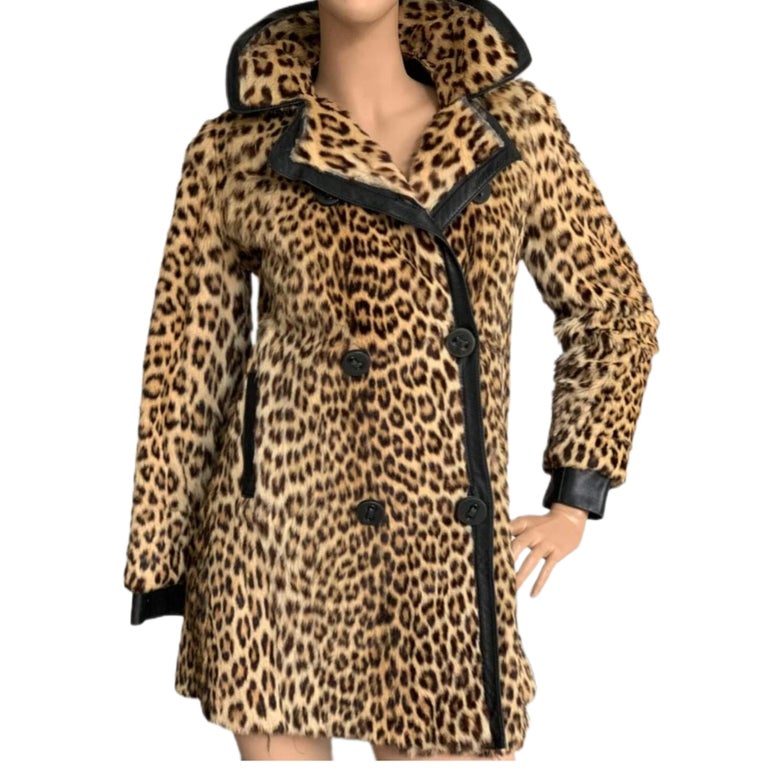 Vintage real leopard fur coat store