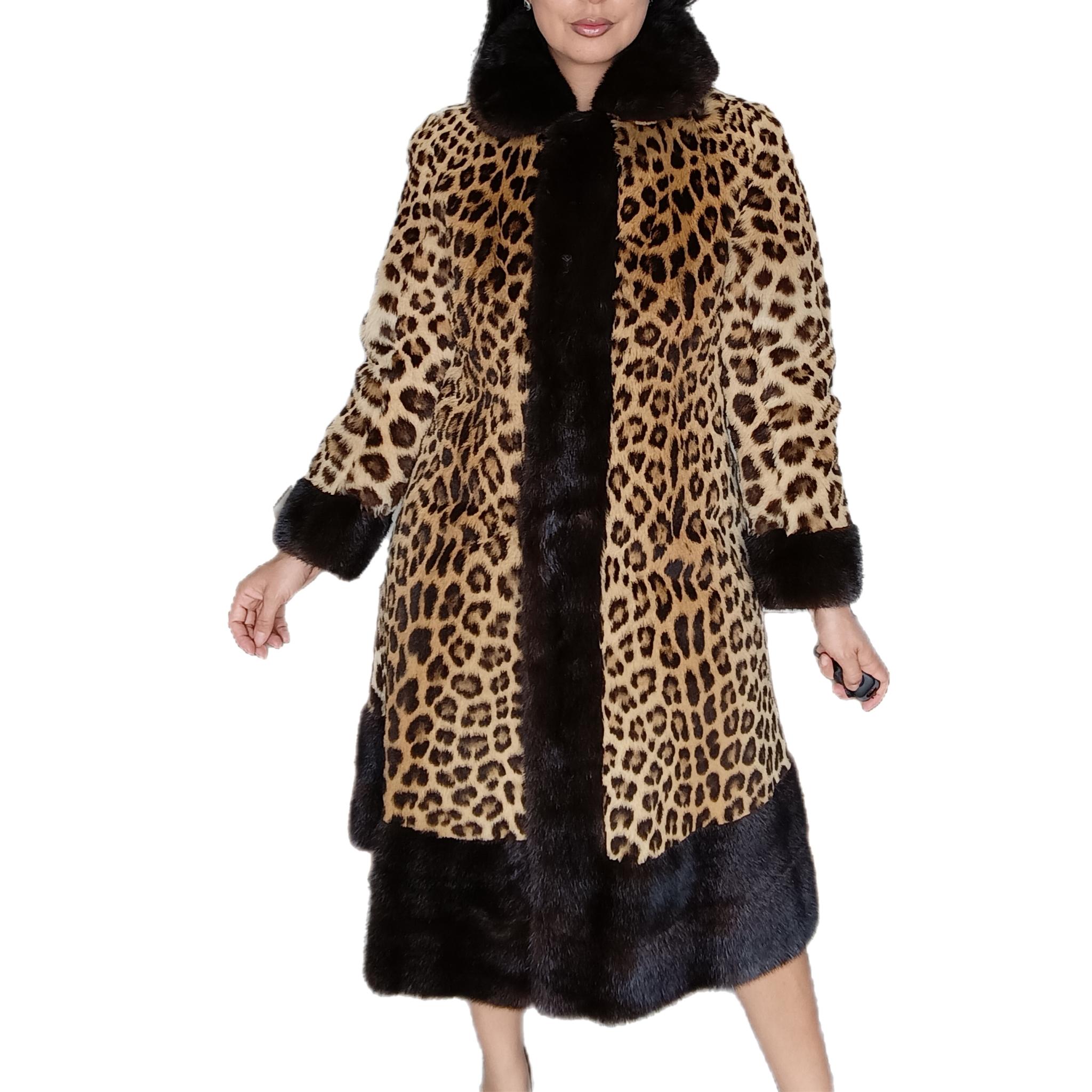 Donna Cappotto di pelliccia leopardo vintage***congelato taglia Small 6