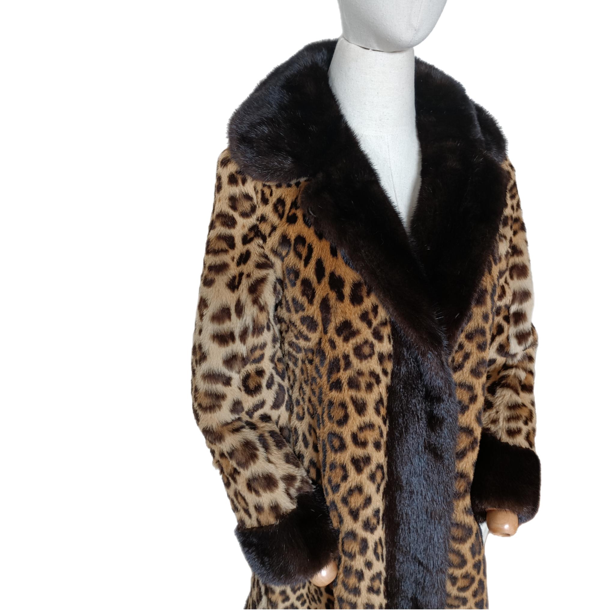 Cappotto di pelliccia leopardo vintage***congelato taglia Small 6 9