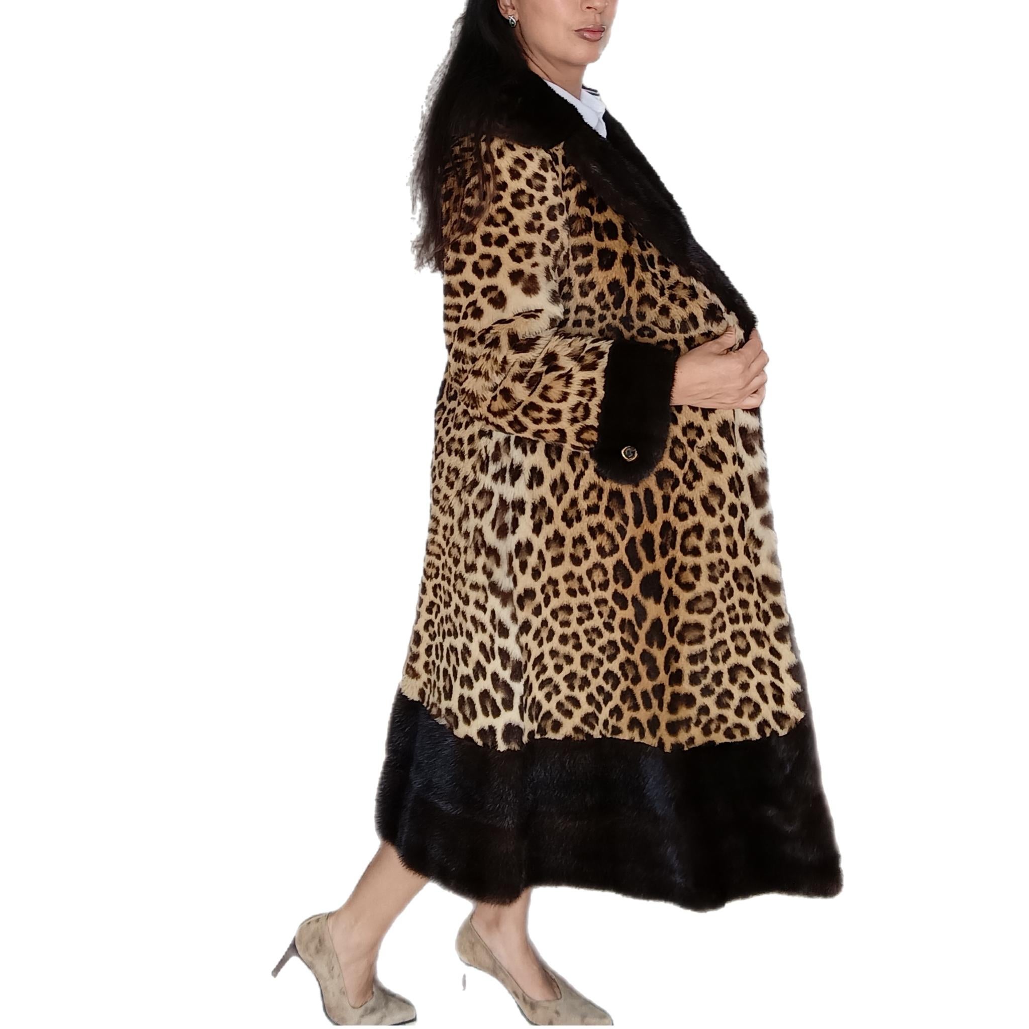 Nero Cappotto di pelliccia leopardo vintage***congelato taglia Small 6