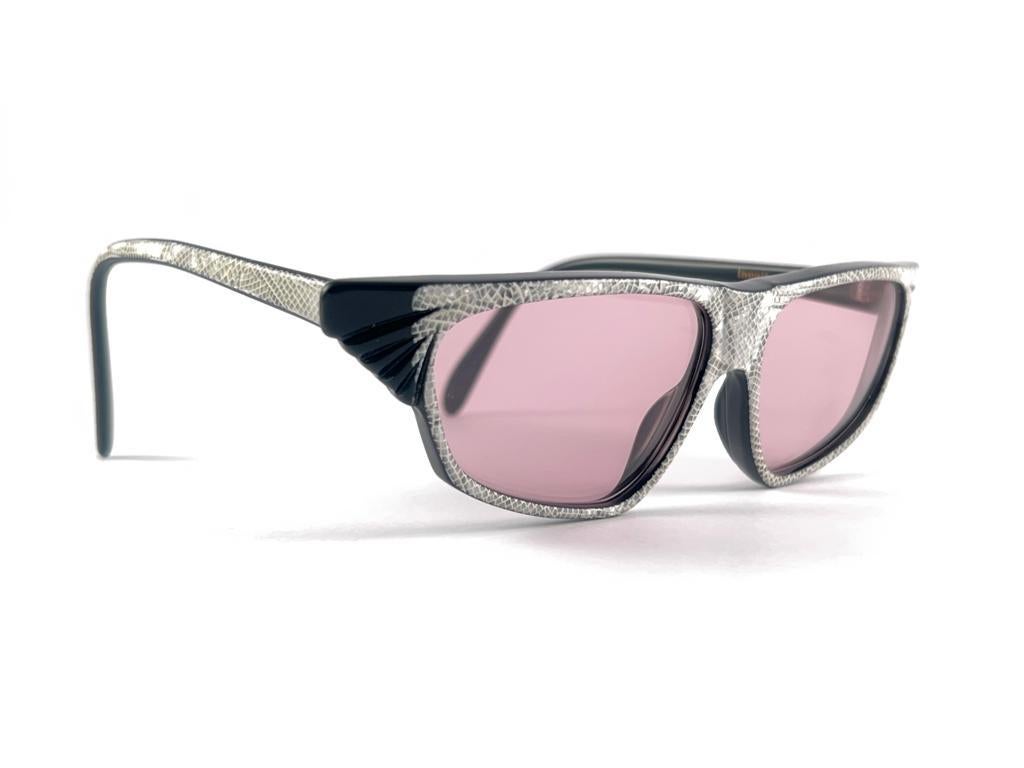 Gray Mint Vintage Michele Lamy Rare Lacquered Frame Sunglasses 80'S Made In France For Sale