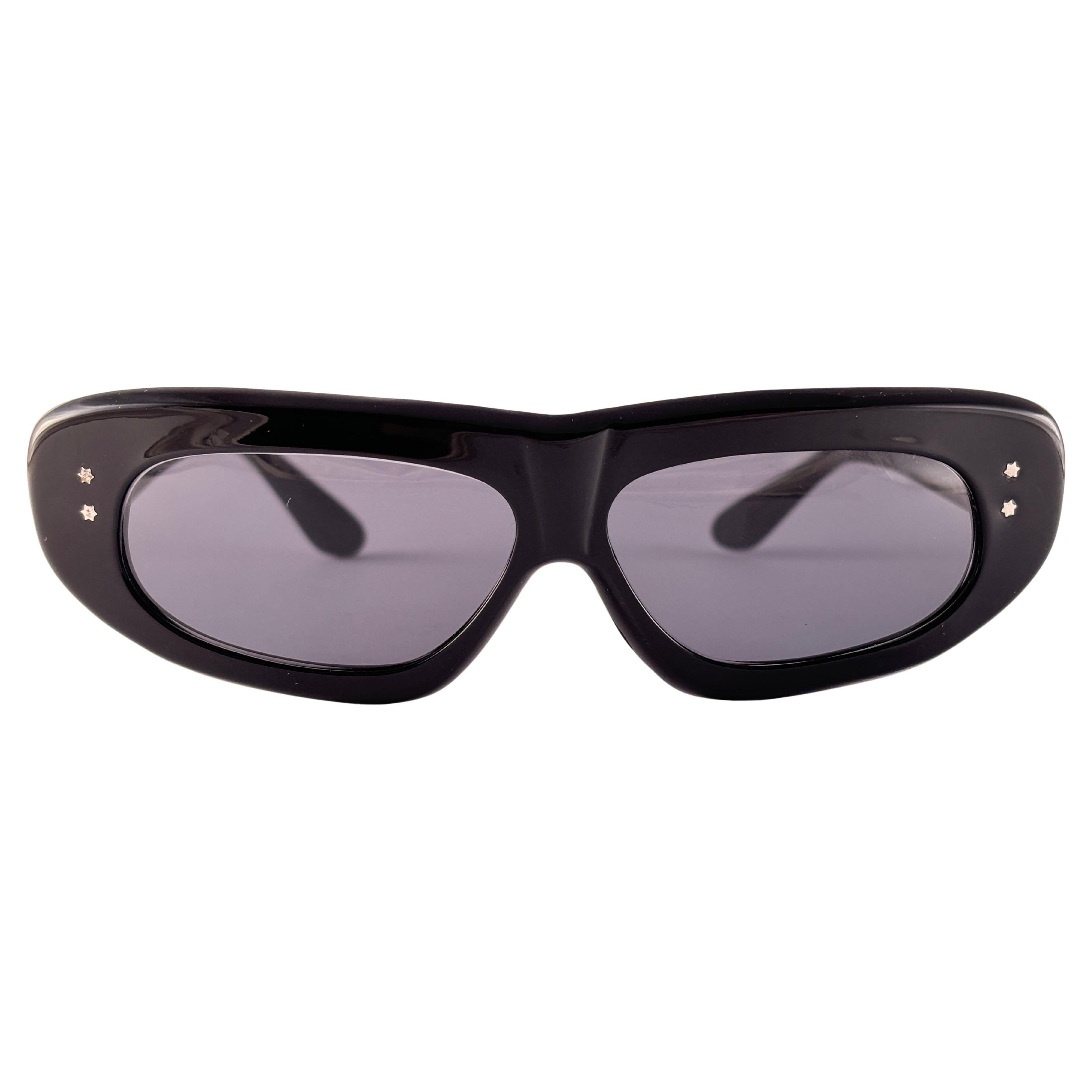 Menta Vintage de mediados de siglo Negro Máscara Gafas de sol 1960'S