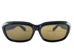 Mint Vintage Midcentury Black Rectangular Sunglasses 1960'S