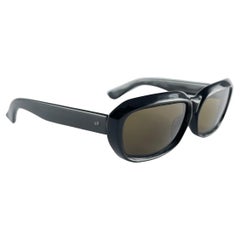 Mint Vintage Gafas de sol rectangulares negras de mediados de siglo de los años 60