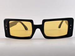 Mint Vintage Midcentury Black Sleek Amber Lenses Sunglasses 1960'S