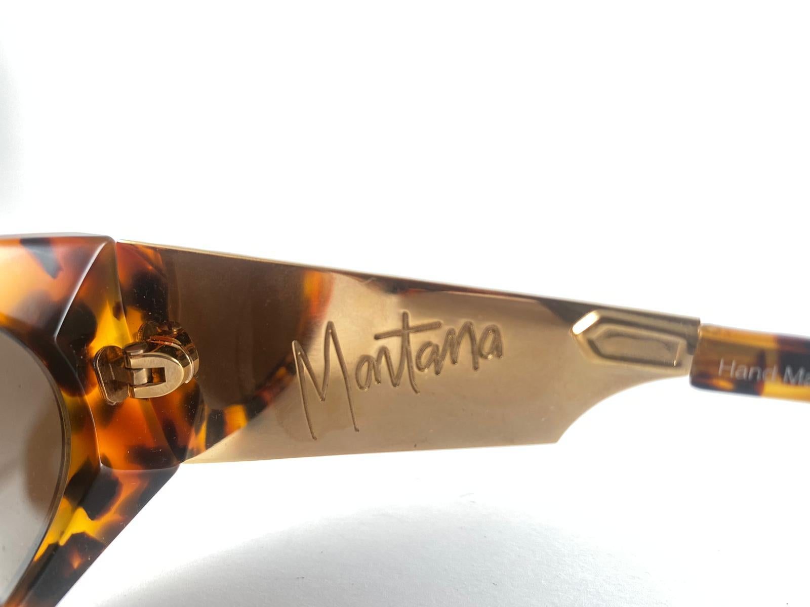 Mint Vintage Montana 5584 Tortoise & Gold Handmade in France Sunglasses 1980's For Sale 1
