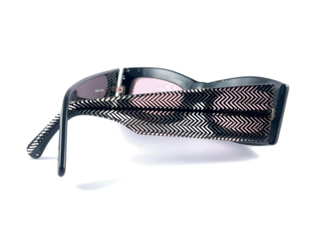 Mint Vintage Montana Rechteckige & durchscheinende  Handgefertigte 80'S Frankreich Sonnenbrille im Angebot 9