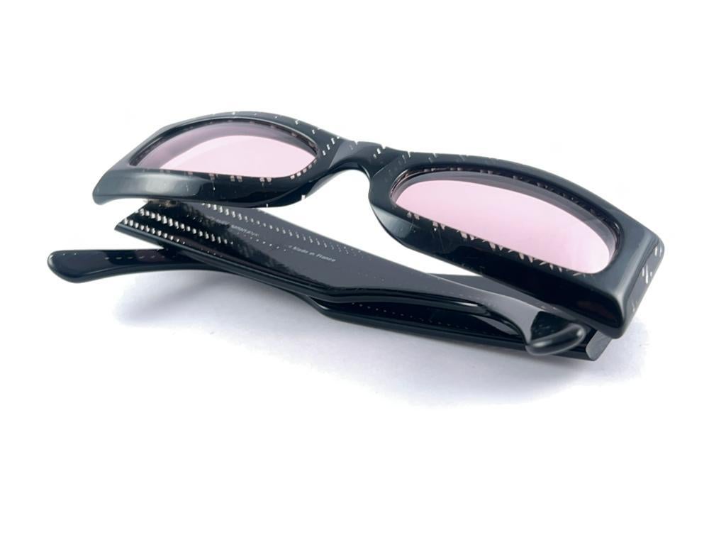 Mint Vintage Montana Rechteckige & durchscheinende  Handgefertigte 80'S Frankreich Sonnenbrille im Angebot 10