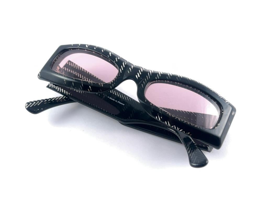 Mint Vintage Montana Rechteckige & durchscheinende  Handgefertigte 80'S Frankreich Sonnenbrille im Angebot 11