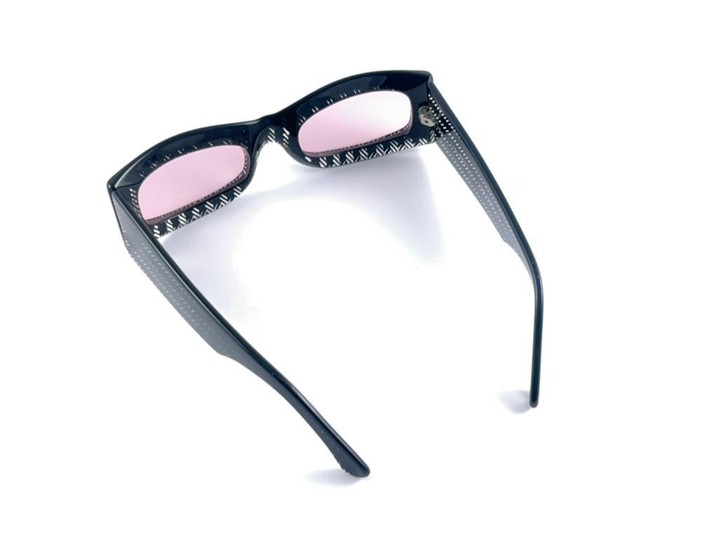 Mint Vintage Montana Rechteckige & durchscheinende  Handgefertigte 80'S Frankreich Sonnenbrille im Angebot 3