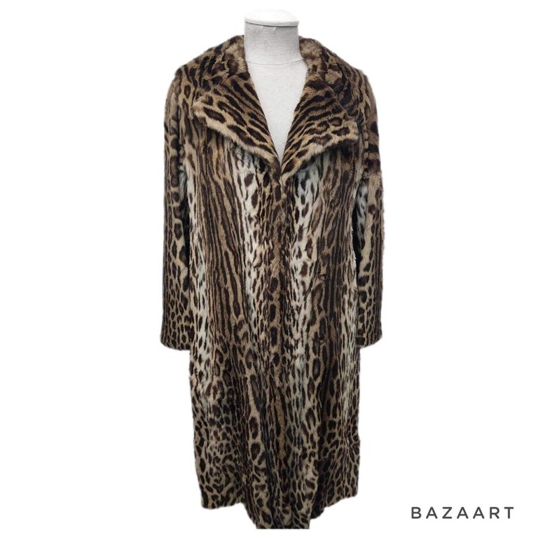 Mint Vintage ocelot fur coat size 12 Vault unused no defects