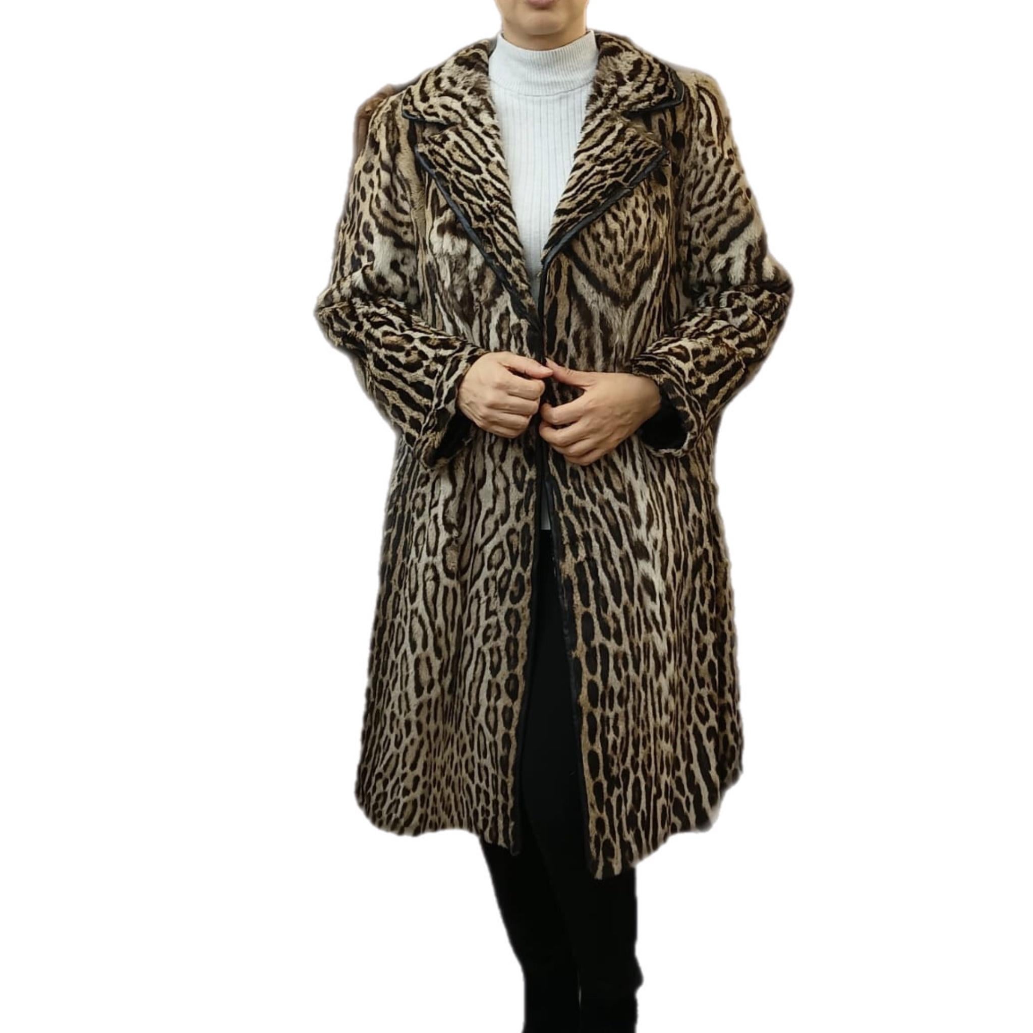 Manteau de fourrure Vintage Ocelot taille 8 *****Vault non utilisé non défectueux Pour femmes en vente