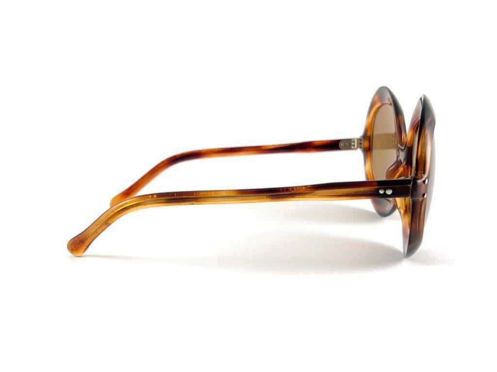 Mint Vintage Oversized Tortoise Sunglasses 1970'S Made in France  For Sale 8
