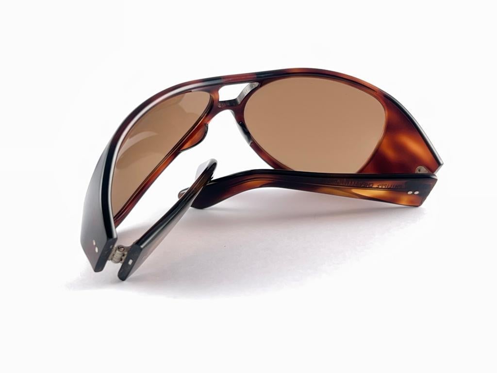 Mint Vintage Philippe Chevallier Paris Light Tortoise Mask 1960'S Sunglasses For Sale 4