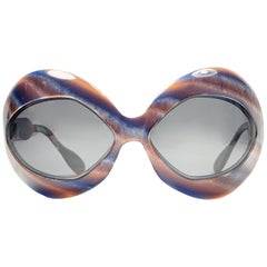 Menta Vintage Pierre Marly Cóctel Sobredimensionado Avantgarde 1960's Gafas de sol