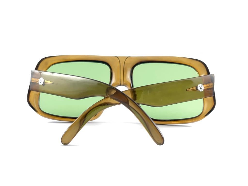 Mint Vintage Playboy Optyl Translucent Oversized Sunglasses 70's Made in Austria en vente 4