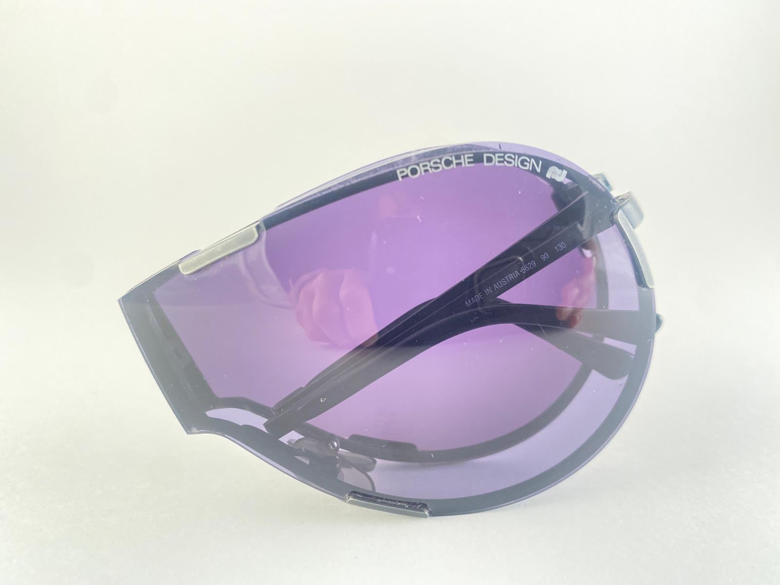 Viola Occhiali da sole pieghevoli Porsche Design 5629 90 d'epoca, anni '90 in vendita