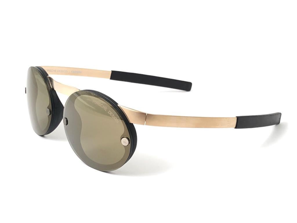 Mint Vintage Porsche Design 5694 40 Gold Matte Magnetische Sonnenbrille Österreich (Grau)