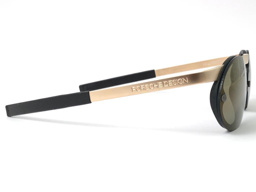 Mint Vintage Porsche Design 5694 40 Gold Matte Magnetische Sonnenbrille Österreich für Damen oder Herren