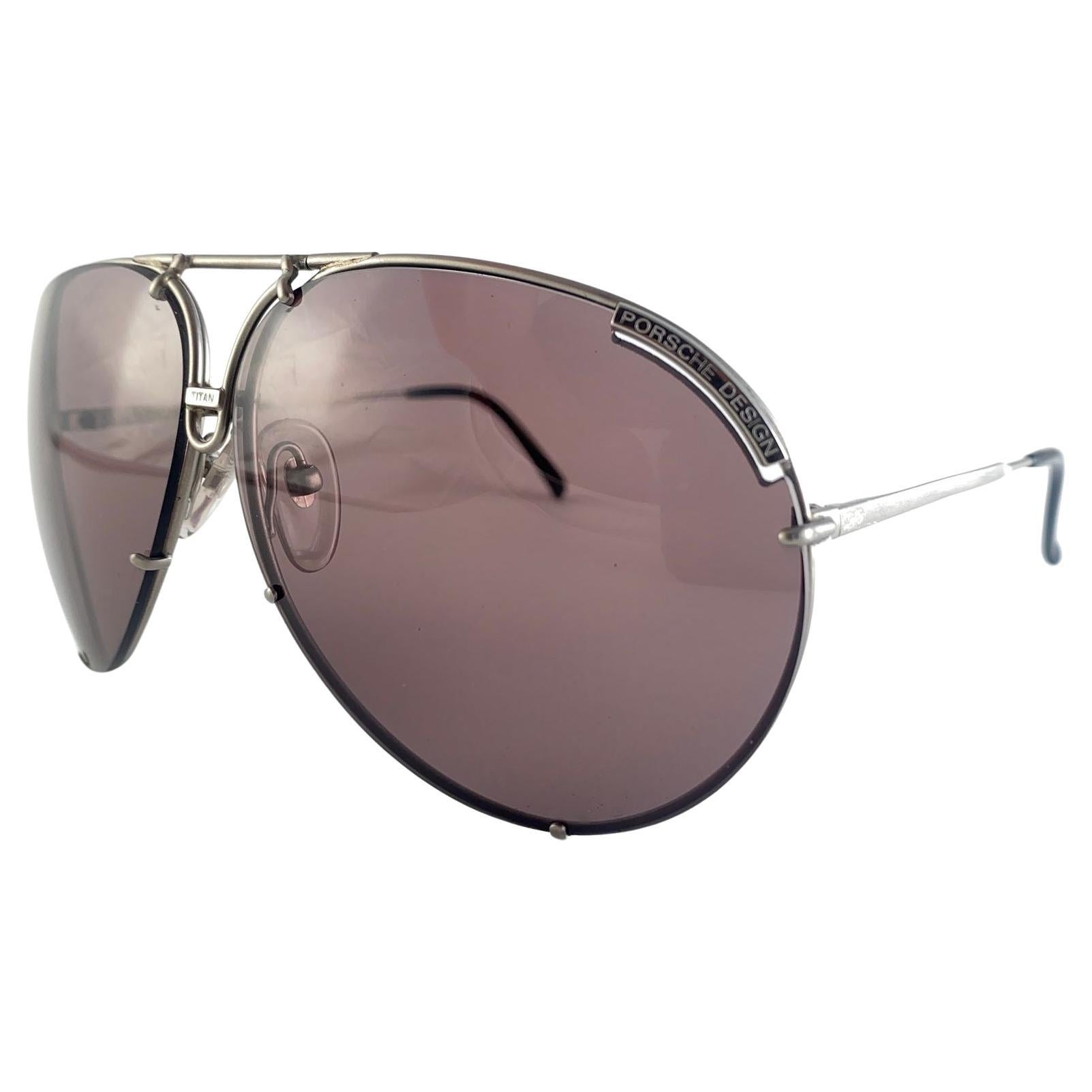 Mint Vintage Porsche Design By Carrera 5621 Titan Matte Large Sunglasses Austria en vente