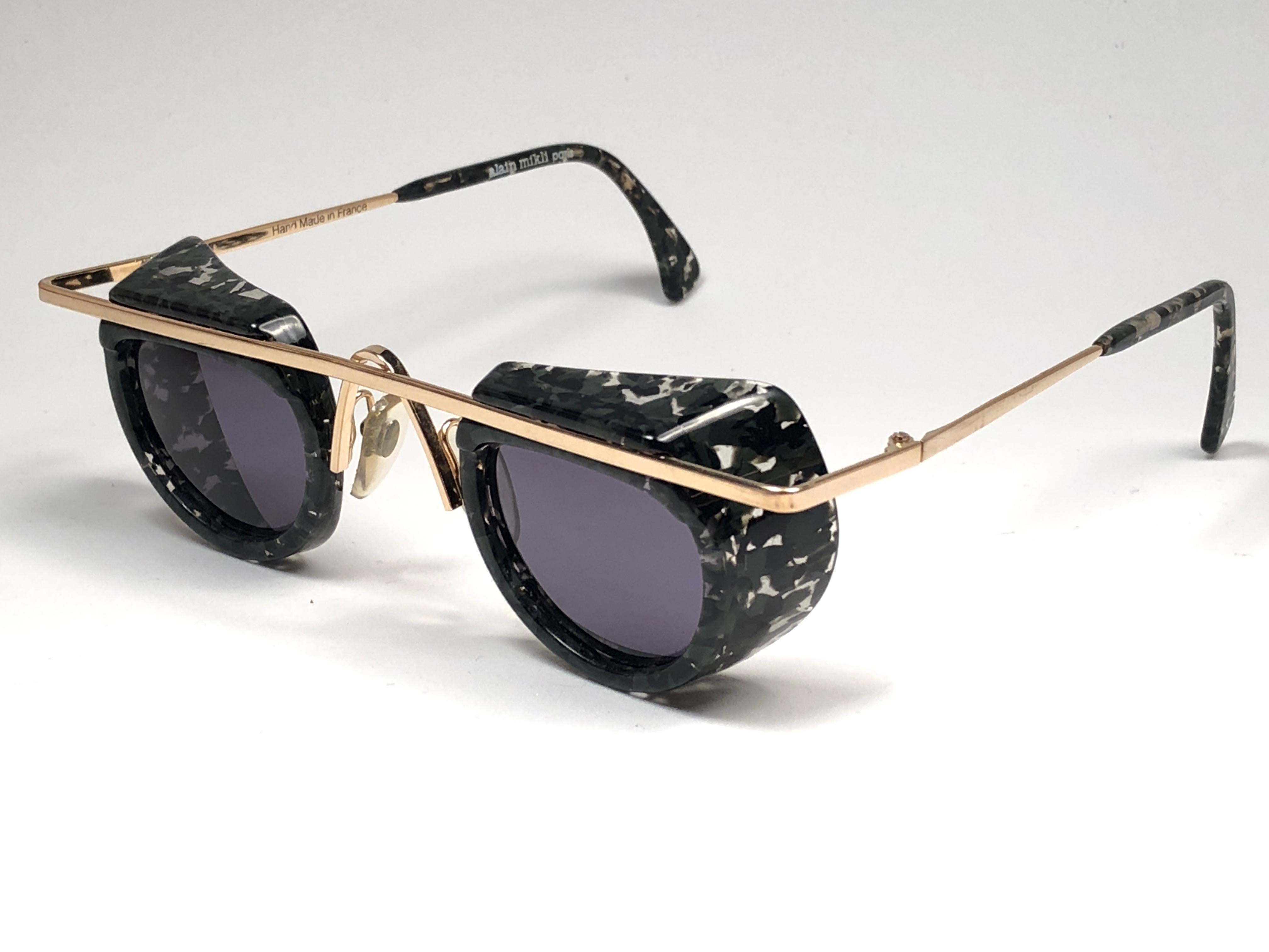 Black Mint Vintage Rare Alain Mikli 4102 614 Camouflage Sunglasses 1990 For Sale