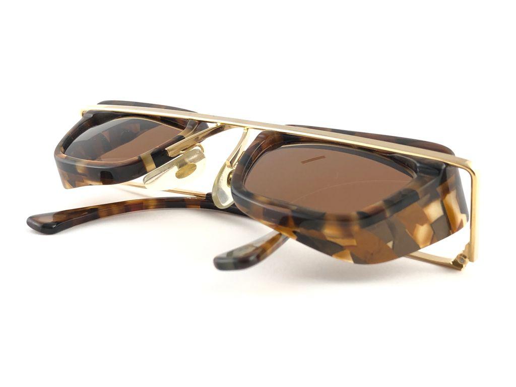 Mint Vintage Rare Alain Mikli 4103 624 Black & Brown Undertones Sunglasses 1990 For Sale 6